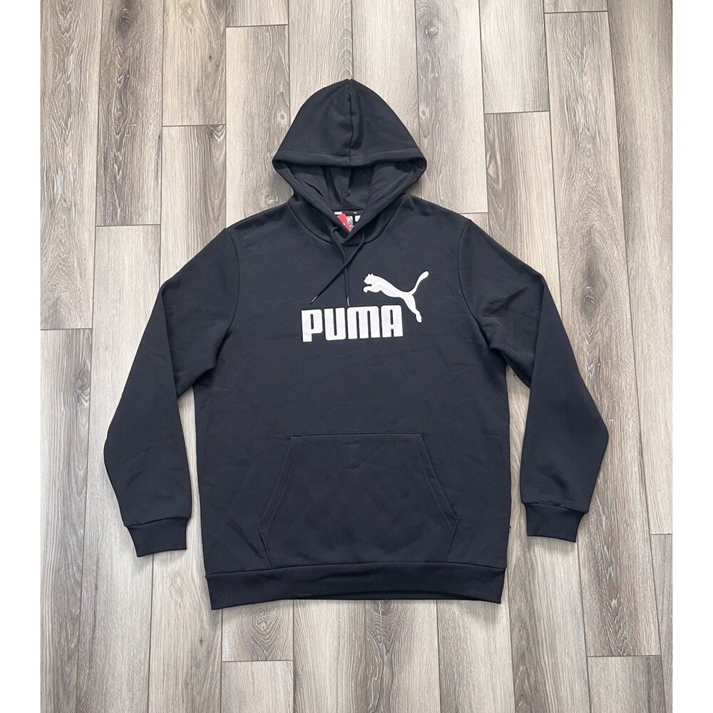 PUMA Essentials Men's Pullover Hoodie Sweatshirt Black Size Large NWT